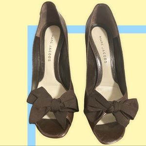 Marc Jacobs Brown Peep Toe Pumps Heels Size 11